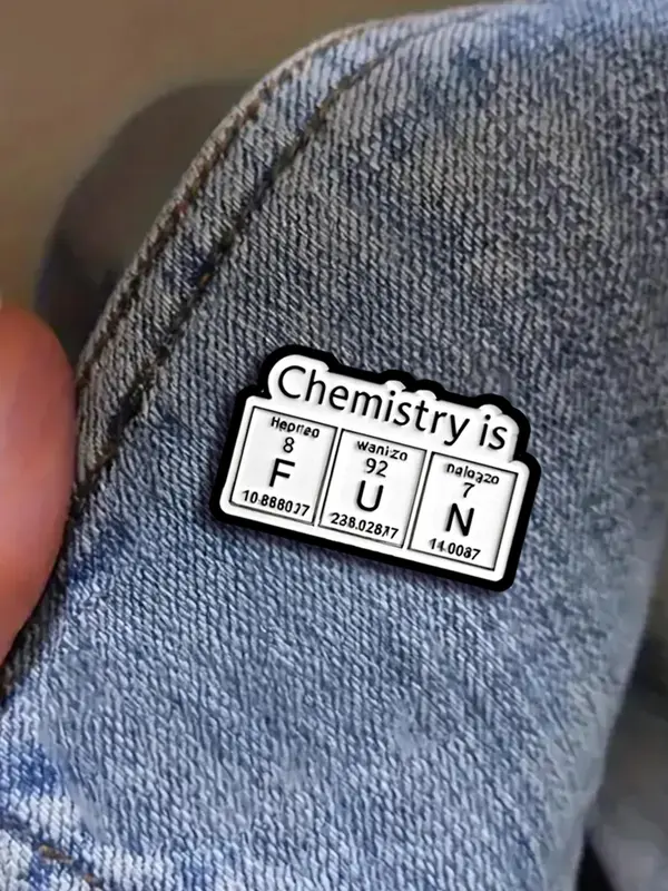 Creative Chemistry Element Symbol Brooch, Cute Fashion Alloy Badge for Daily Clothing Decor, Trendy All-match & Exquisite Brooch for Birthday Gift 5