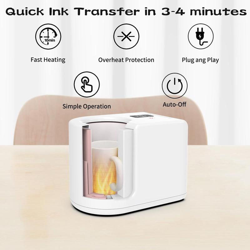 Mug Press Machine, Portable Mug Press Machine, Heat Press Machine with One-key Starting, Suitable for Infusible Ink Materials & Mug Blanks 11 oz 6