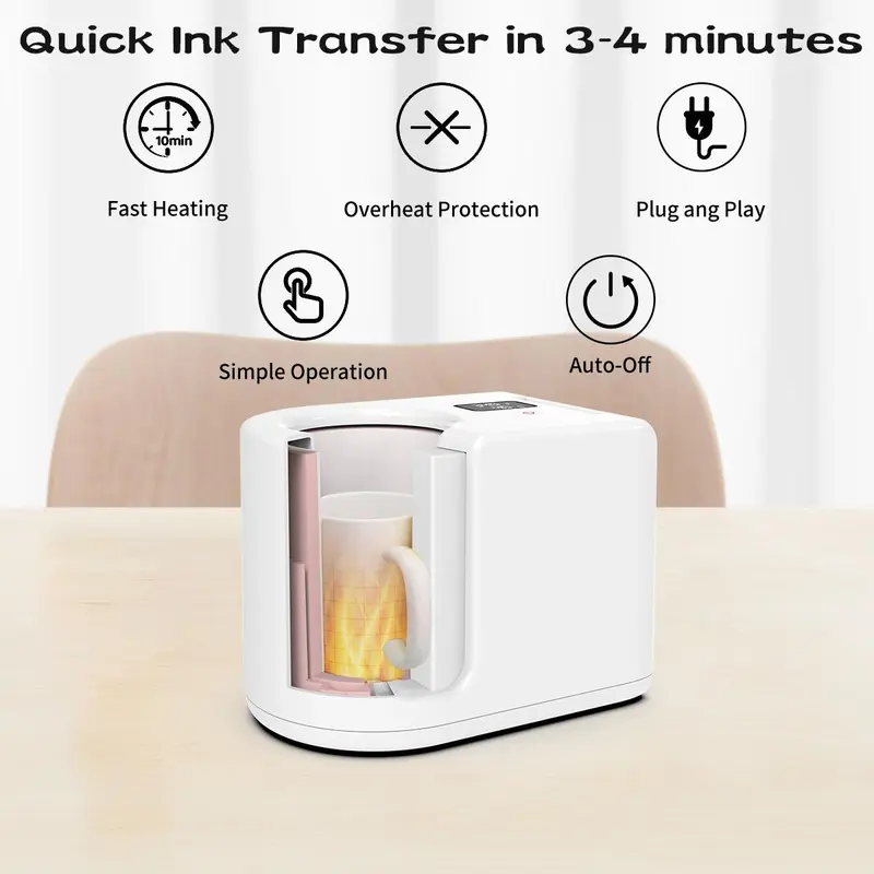 Mug Press Machine, Portable Mug Press Machine, Heat Press Machine with One-key Starting, Suitable for Infusible Ink Materials & Mug Blanks 11 oz 5