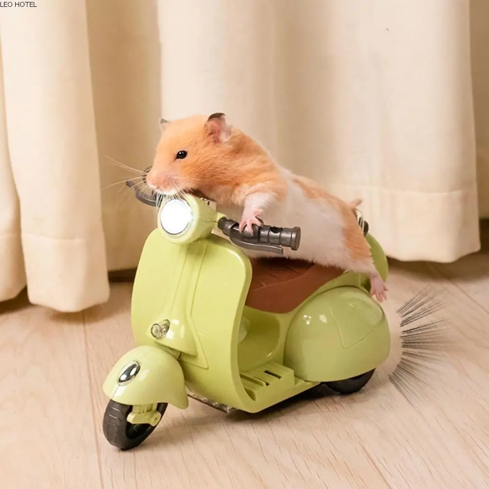 Xe tay ga Điện mini, có ánh sáng và âm nhạc, đồ dùng cho thú cưng, xe máy, đồ chơi cho Hamster