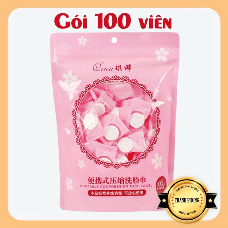 GÓI 100 VIÊN KHĂN NÉN _ Khăn giấy nén lau mặt 1