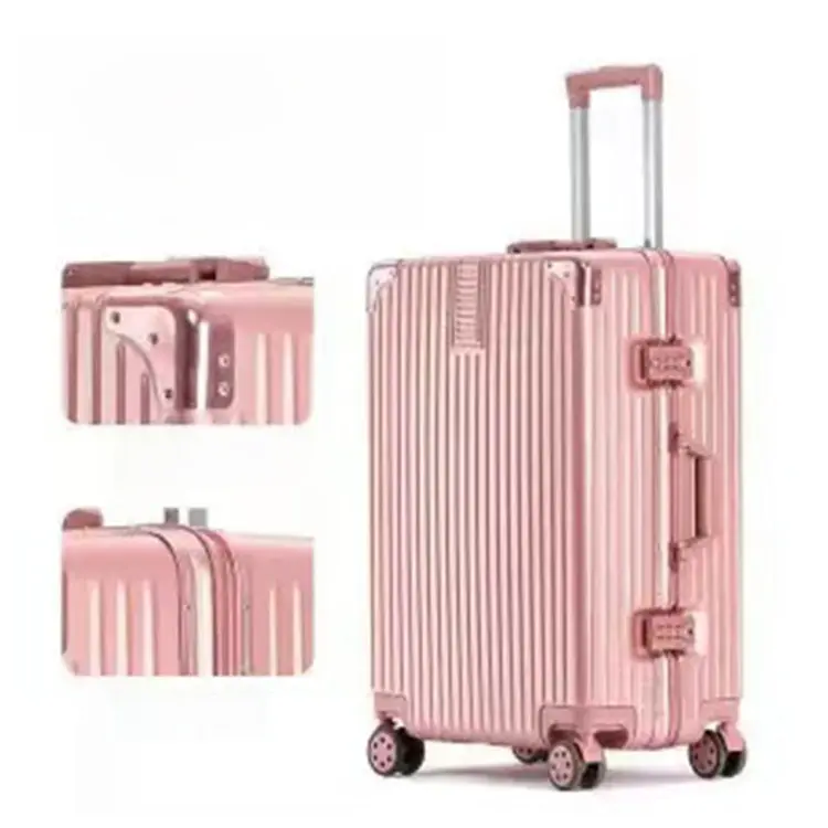 Portable Luggage Female Student 20-Inch Trolley Case Good-looking Universal Wheel 24-Inch Aluminum Frame Password Suitcase Wholesale luggage  bag