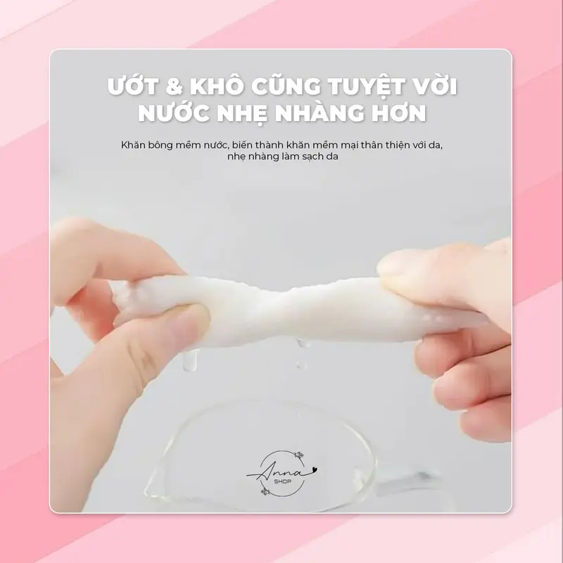 [Combo 5-10 Gói] Khăn lau mặt bông tờ dạng cuộn cao cấp, khăn mặt dùng 1 lần - 40 khăn/gói kích cỡ 20x20cm KL01 5