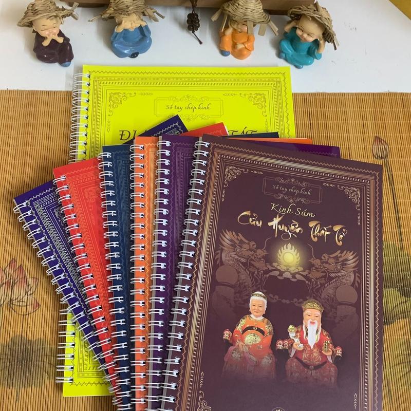 Combo 7 sổ tay chép kinh in mờ Kinh Địa Tạng + Chú Đại Bi + Sám Hối + Dược Sư + Vu Lan + Cầu An + Sám Cửu Huyền Thất Tổ - Tâm An