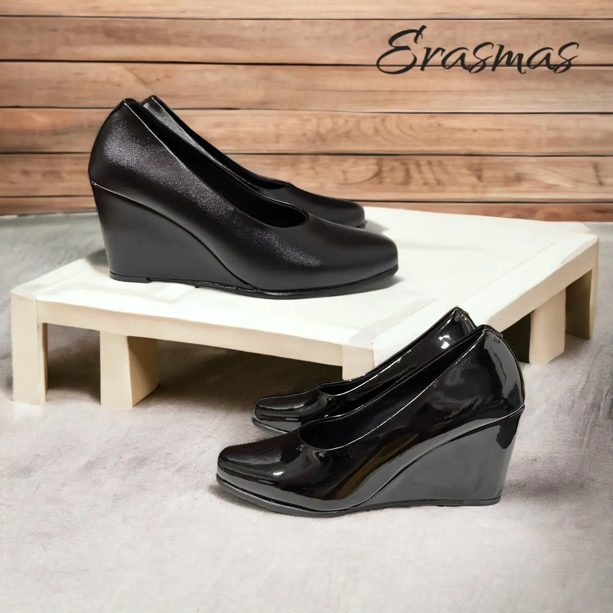 Erasmas WG7 - Sepatu Kerja Wanita Sepatu Wedges Wanita Sepatu Kantor Wanita Sepatu Spons Wanita Sepatu Persit Sepatu Bhayangkari Sepatu Dinas Wanita