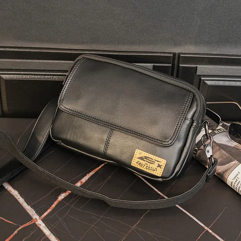 Túi Đeo Chéo Nam 2 Ngăn Kéo Khóa Lớn, Chất Liệu Mềm Mịn, Đi Chơi, Đi Học 68025 Bag Da Đeo Vai