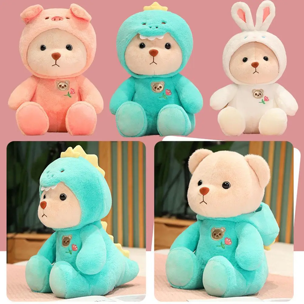 Thú Nhồi Bông Gấu Nhỏ Thiết Kế Đáng Yêu Với Khủng Long, Lợn Và Thỏ, Hoàn Hảo Cho Món Quà Trẻ Em, W4Z3