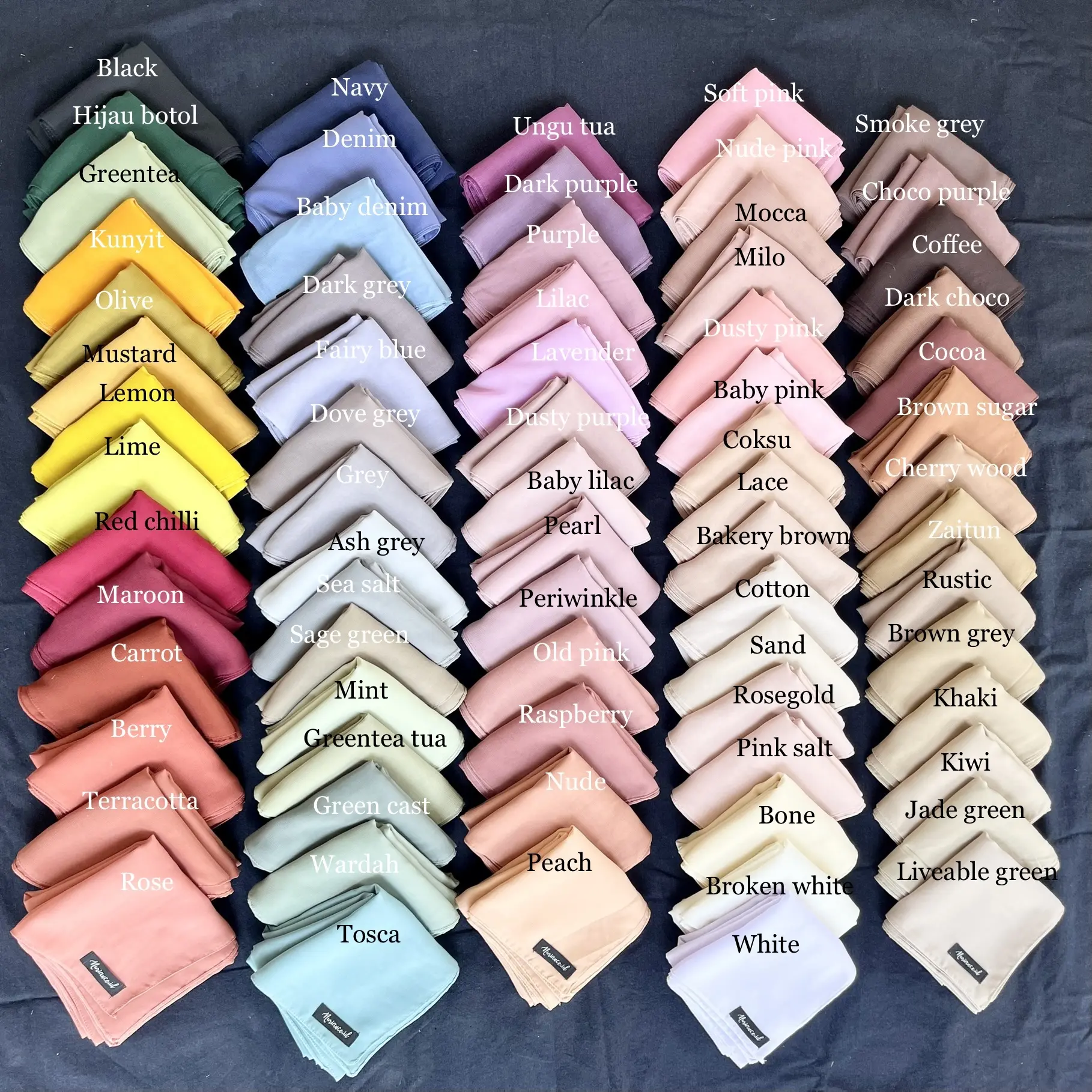NURIANCE - Plain hijab/ bella square Segi Empat Kerudung Muslim Wanita Polycotton