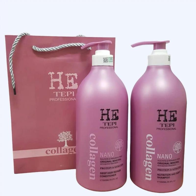 Dầu Gội Xả Collagen HE Tepi Hồng 1000Ml Mượt Tóc Hương Nước Hoa Thơm Lâu Kiềm Dầu Chống Rụng Tóc. Women Nữ