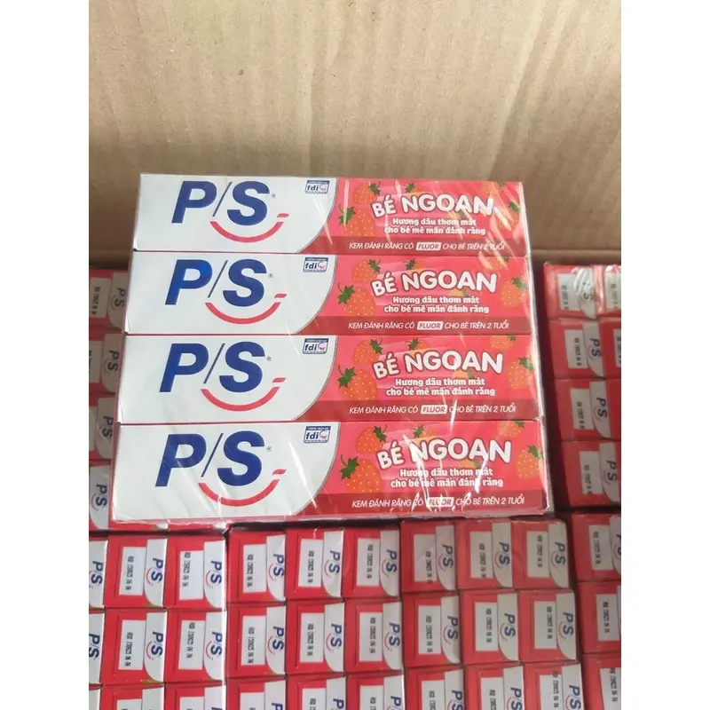 Kem đ﻿ánh răng cho bé nuốt được PS Bé Ngoan Hương Dâu 35g Trên 2 tuổi  - Tip kem đ﻿ánh răng cho bé kem  đánh 1