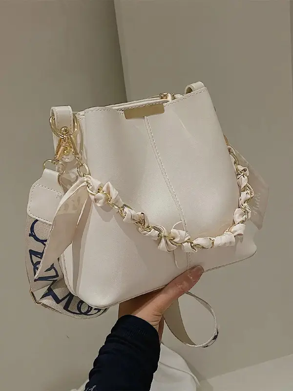 Women's Fashionable Solid Color Shoulder Bag, Casual Versatile Crossbody Bag for Daily Used, Trendy All-match Commuter Bag, Satchel Purse 4