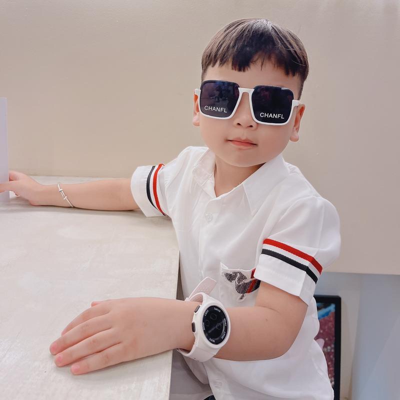 Combo 2 áo sơ mi kiểu Hàn phong cách cho bé trai do he quần ngố 5