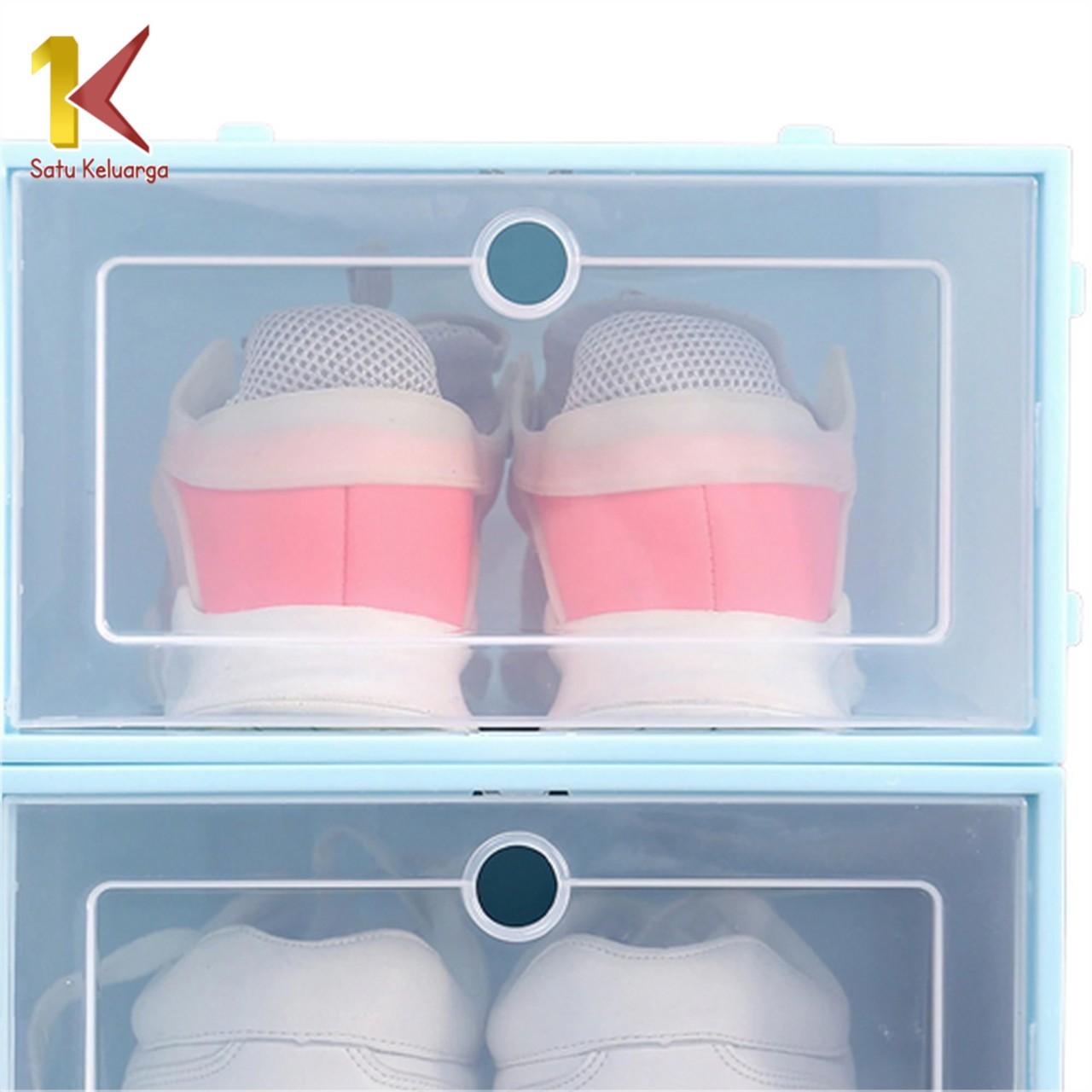 [COD] SK C544 Kotak Sepatu Plastik Lipat Transparan Tebal Serbaguna Dapat disesuaikan