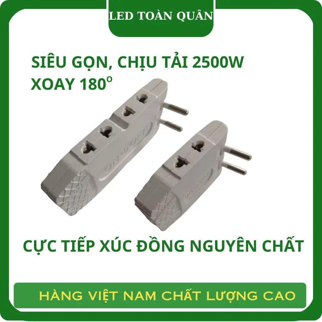 Ổ cắm chia điện thông minh 1 chia 5 và chia 3 ổ cắm, chịu tải 2500W