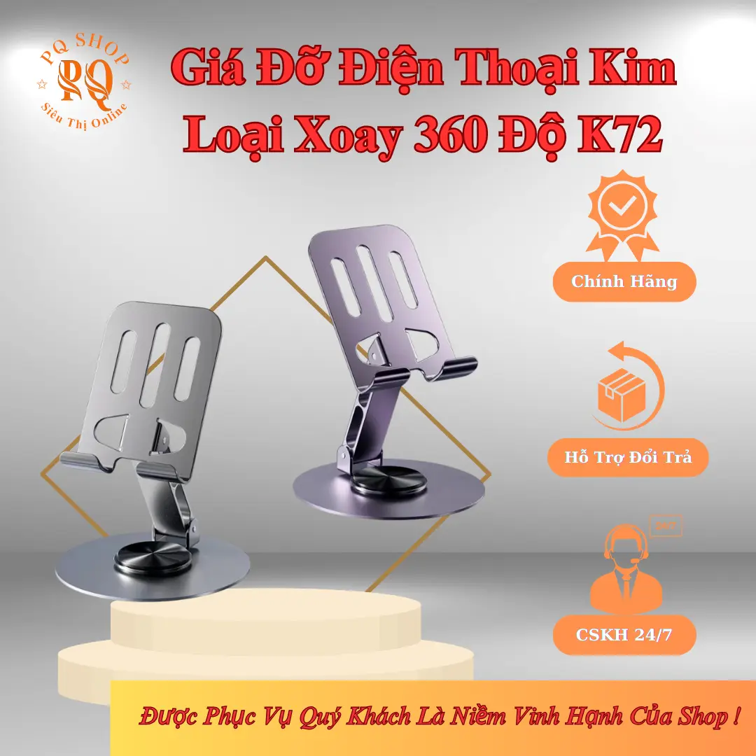 Giá đỡ điên thoại K72 , máy tính bảng, Ipad Hợp kim nhôm, xoay 360 độ Cao Su Titan Phone