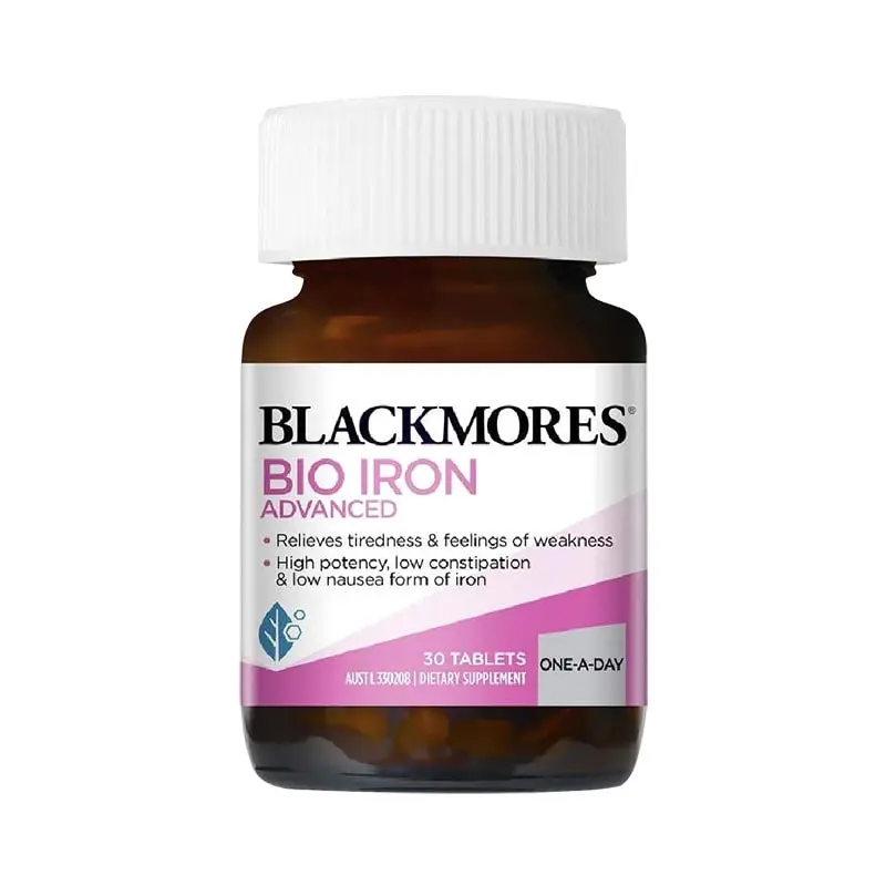 VIÊN UỐNG SẮT BLACKMORES HỖ TRỢ PHÒNG CHỐNG THIẾU MÁU, MỆT MỎI DÙNG CẢ BẦU VÀ SAU SINH 30 viên Vitamin dễ uống 3