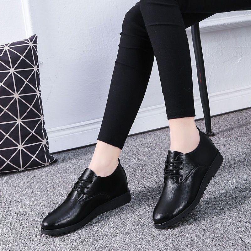 Giày Đi Làm, Giày Da Nữ, Màu Đen, Đế Mềm Chống Trượt, Thoải Mái, Chống Thấm Nước, Thích Hợp Để Đứng Dài, Thoải Mái, Giày Nữ 1