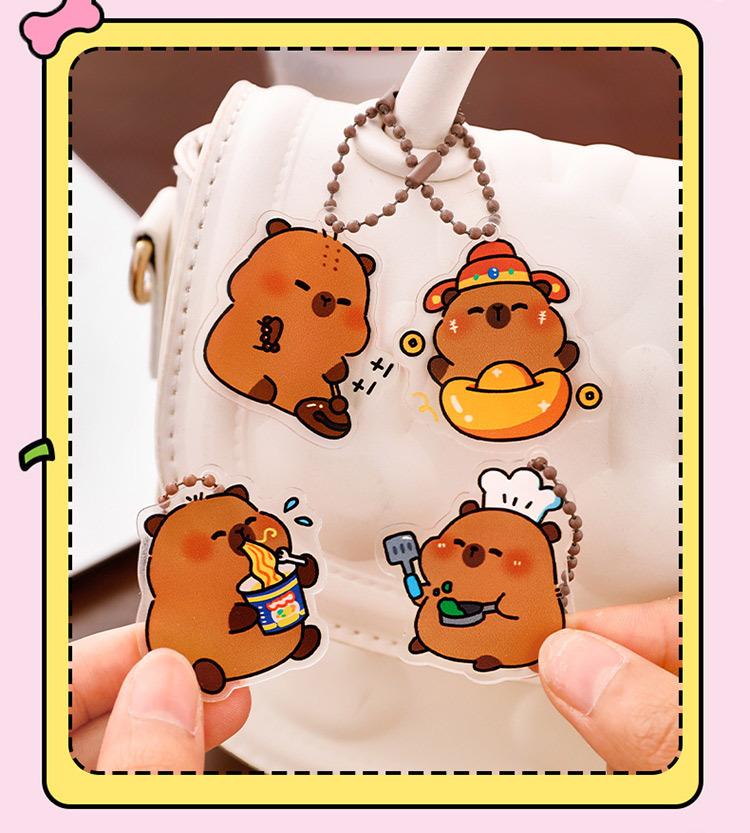 Product Introduction of Mặt Dây Chuyền Móc Chìa Khóa Capybara, Phong Cách Hoạt Hình, Cô Gái Trẻ Dễ Thương, Móc Chìa Khóa Acrylic, Đồ Trang Trí Túi Bala Kaki 5