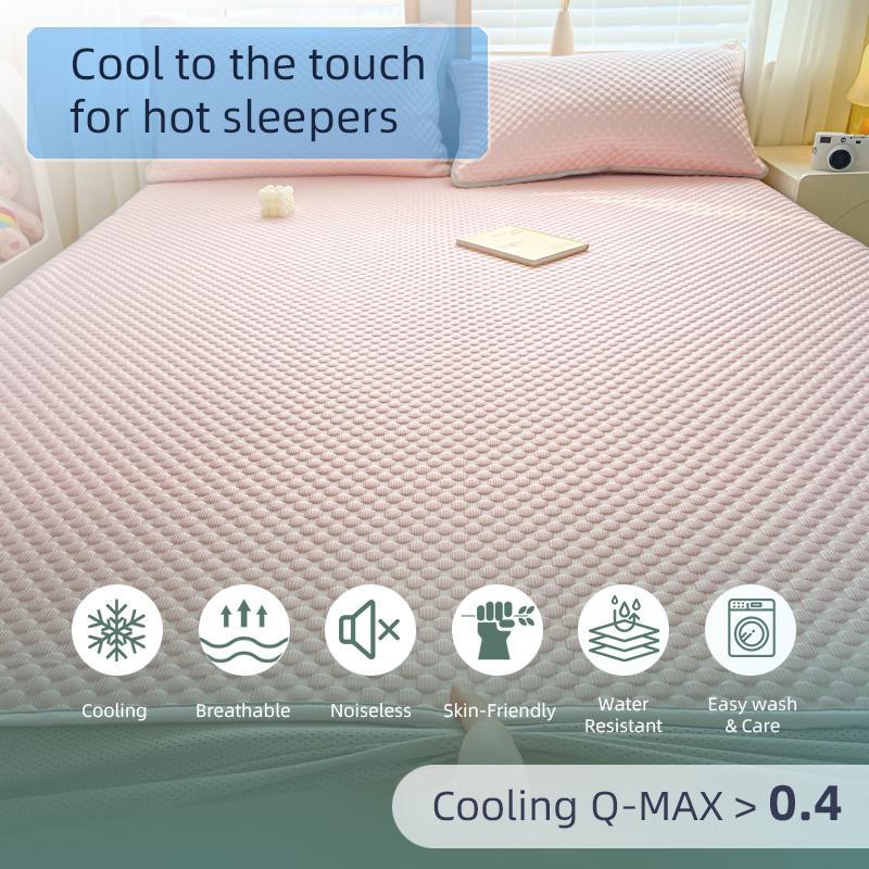 Waterproof Mattress Protector Set, 3 Counts/set Including 1 Count Fitted Sheet & 2 Counts Pillowcase, Comfortable Bedding Set for Home Bedroom 3