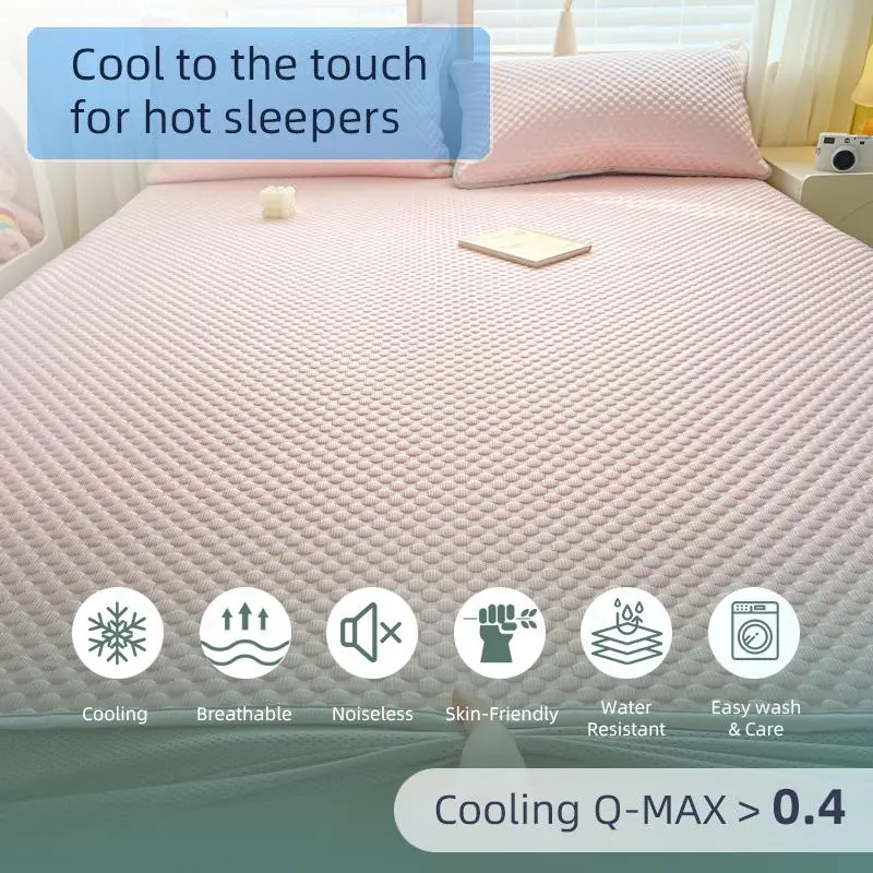 Waterproof Mattress Protector Set, 3 Counts/set Including 1 Count Fitted Sheet & 2 Counts Pillowcase, Comfortable Bedding Set for Home Bedroom 3