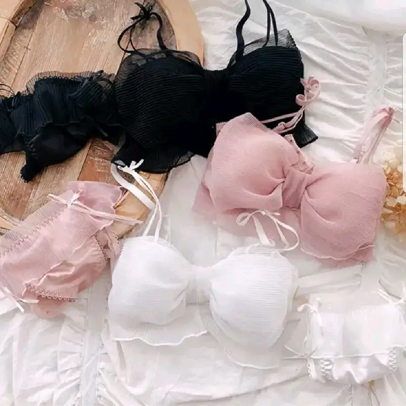 BH Model Pita Kekinian Bra Push Up Tanpa Kawat CD Celana Dalam Kancut Pakaian Dalam Premium Quality Celana Kolor Cangcut Kutang Bikini Costume Sexy Lingerie CQ3 0