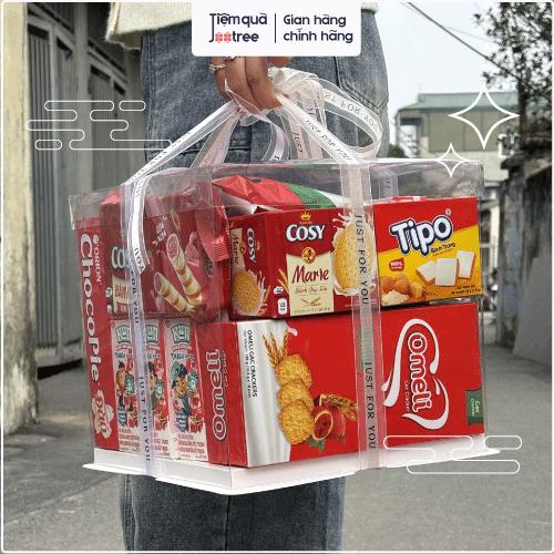[Tiệm Quà Jootree] Hộp quà trong suốt - Quà Biếu Tặng Sinh Nhật Đỏ Tươi - Quà Tặng Tài Lộc, an toàn vệ sinh, nói không với bánh kẹo cân - Quà Tặng Kinh Tế, Tinh Tế và Thực Tế - Ăn Vặt, Snack, Food, Candy, Cake 2