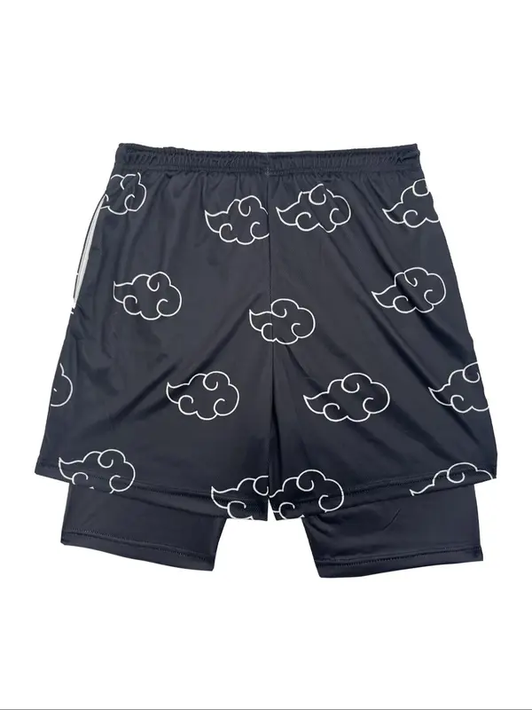 Men's Cloud Print Sports Shorts, Casual Breathable Quick Drying Shorts for Gym Workout Running, Mens Sport & Outdoor Clothing for All Seasons 1