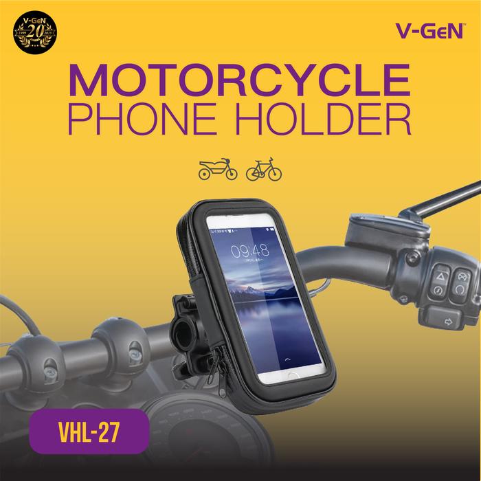 Gambar V-GeN Phone Holder Motor Water Resistant VHL-27 VGEN Motorcycle - HITAM dari Semua V-GeN Kab. Tangerang 3 Tokopedia