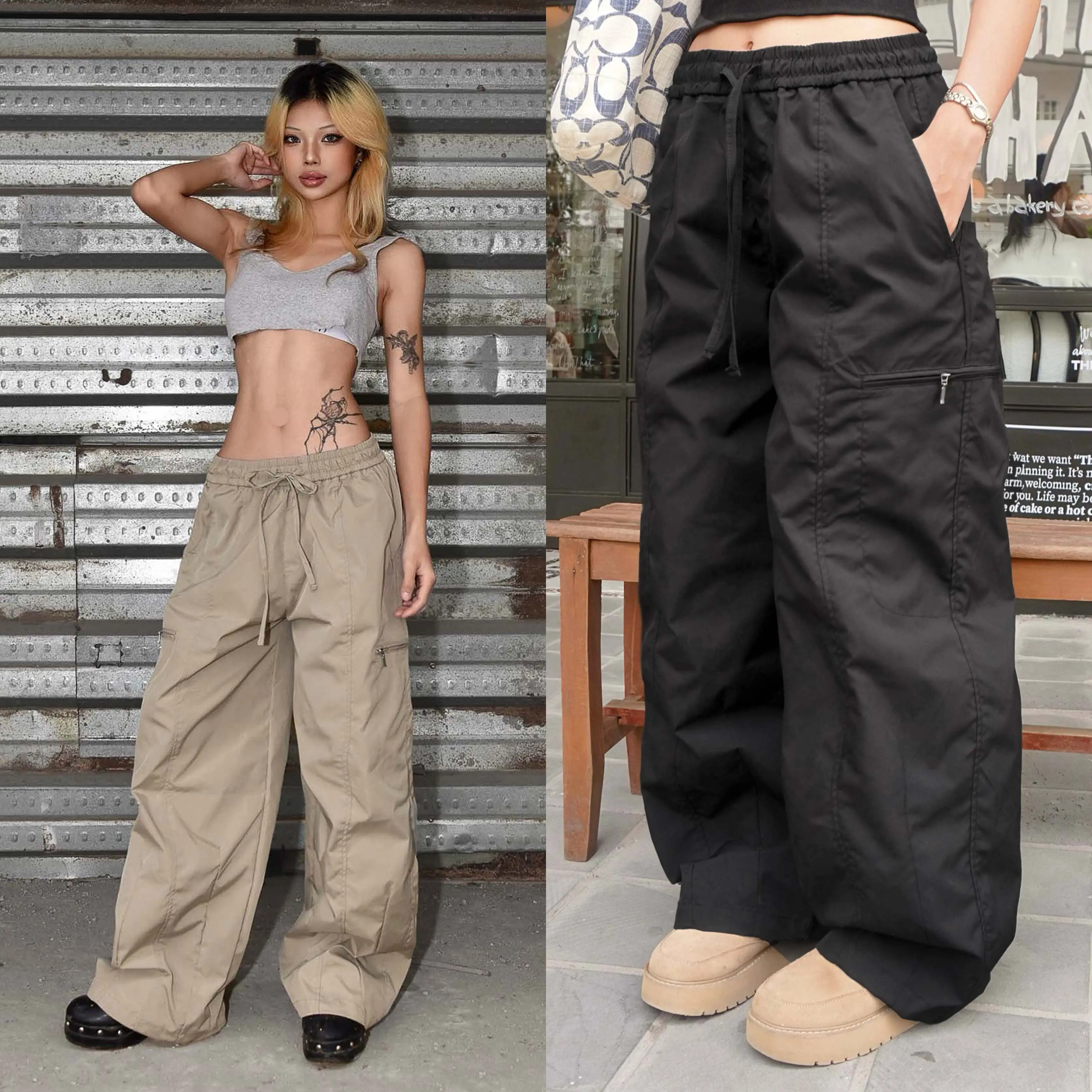 Quần Dù Ống Suông Unisex Reetro Sunday Lưng Thun Premium