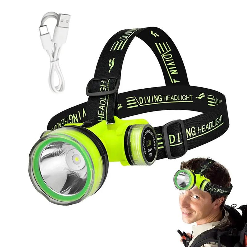 Product Introduction of 【Local】Diving Headlight Rechargeable Professional Flashlight Waterproof Led Fishing Flashlight 1200mAh 24