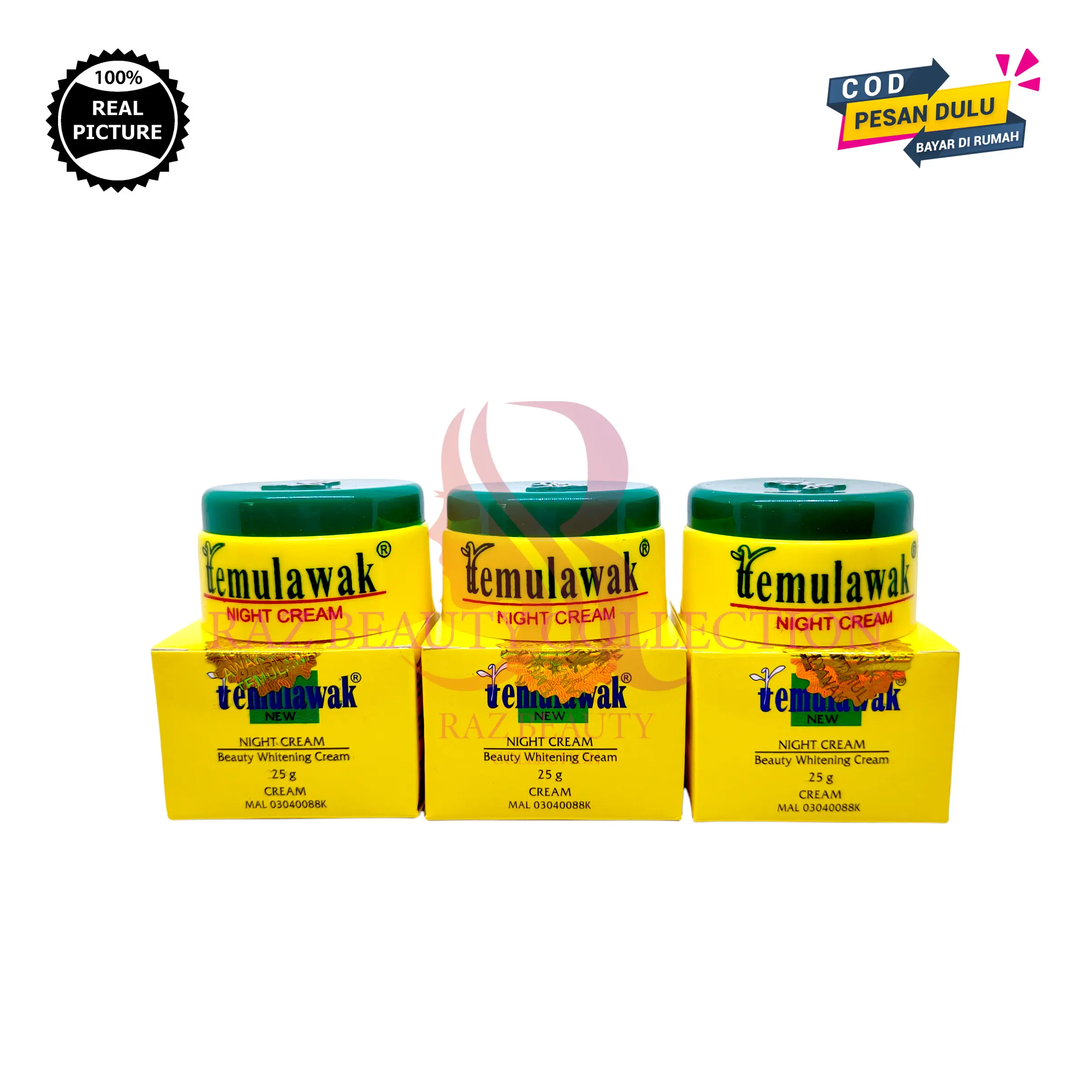 3 Pcs Cream Malam Temulawak / Cream Pencerah Wajah