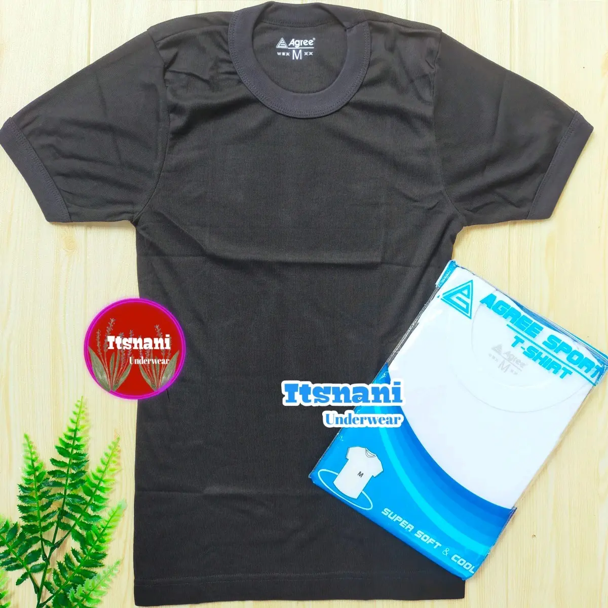Kaos Oblong Pria Polos Agree SA 006 | T-shirt Cowok Bahan Katun Kerah Leher Bulat