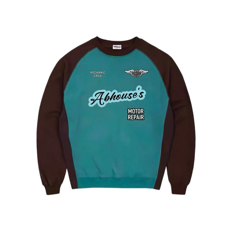 AB HOUSE - Áo sweater form rộng CREW  Dài Tay nam nữ Top