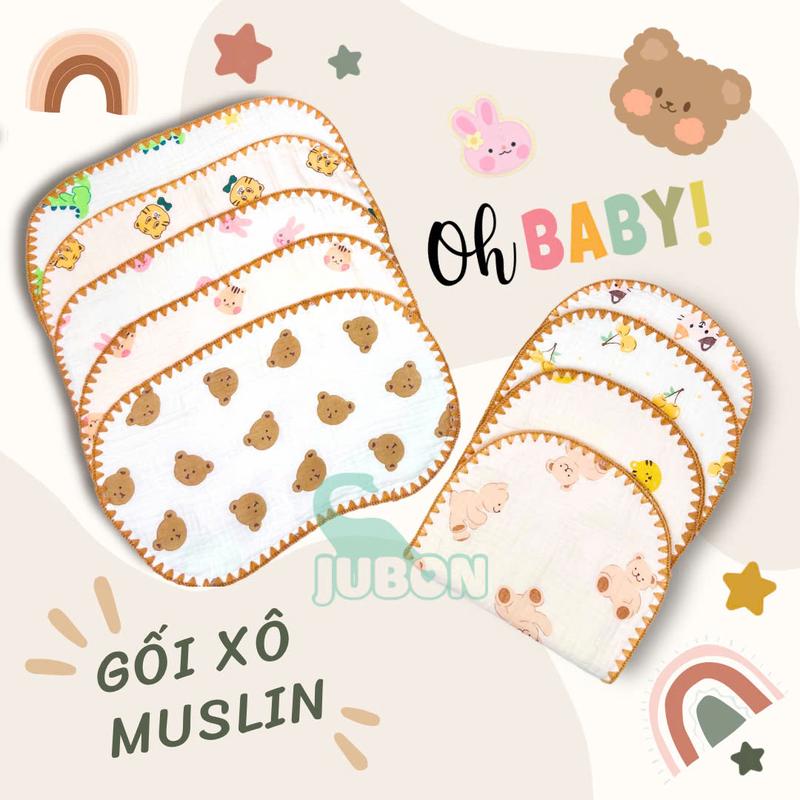 JuBon - Gối Xô Sơ Sinh,Gối Xô Sợi Tre Mềm Mịn 10 Lớp Cao Cấp Thấm Hút Mồ Hôi Cho Bé Sơ Sinh chobé Gối Ngủ nệm  cho