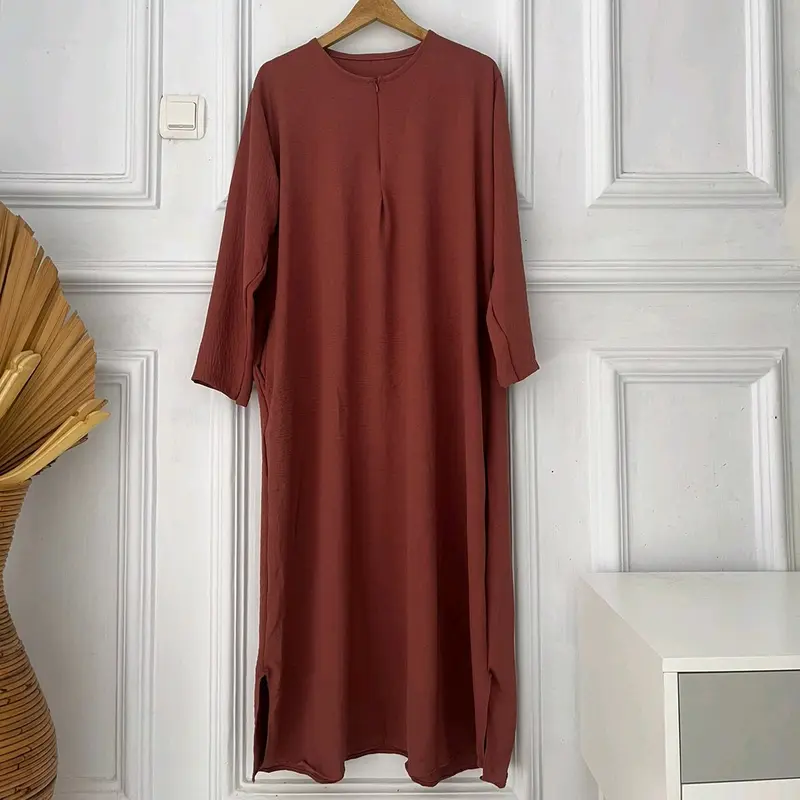 Tansstore - Baju  Maxi  Wanita Semi Abaya 2025 - Long Daily Dress - Casual Simple Muslim Gamis Dewasa Remaja 4