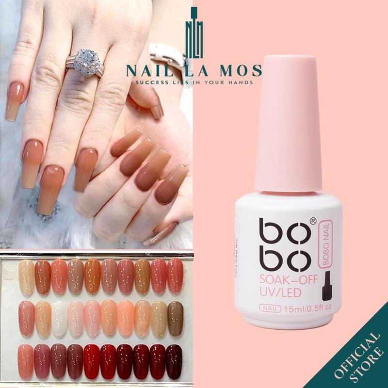 Sơn gel thạch Bobo chính hãng 30 màu chất đậm đặc, bám móng, lên màu chuẩn 15ml (lẻ chai)