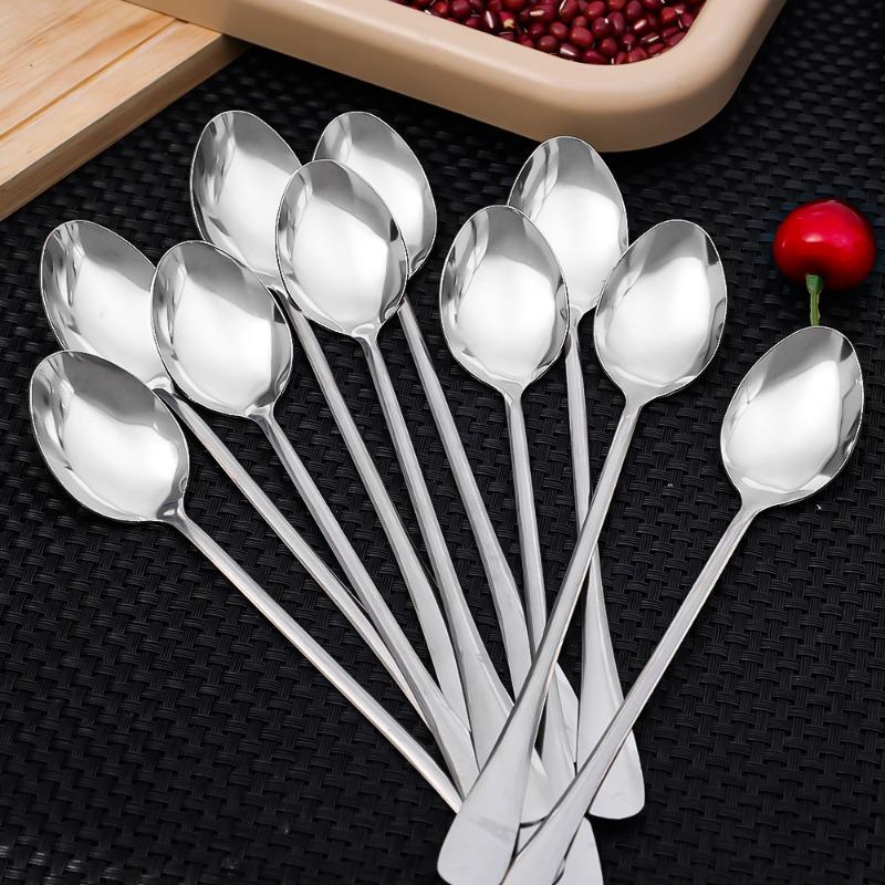 Product Introduction of 8Pcs Stainless Steel Long Handle Ice Tea Spoons Coffee Ice Cream Stirring Spoon Pointed Smooth Kitchen Accessories 15