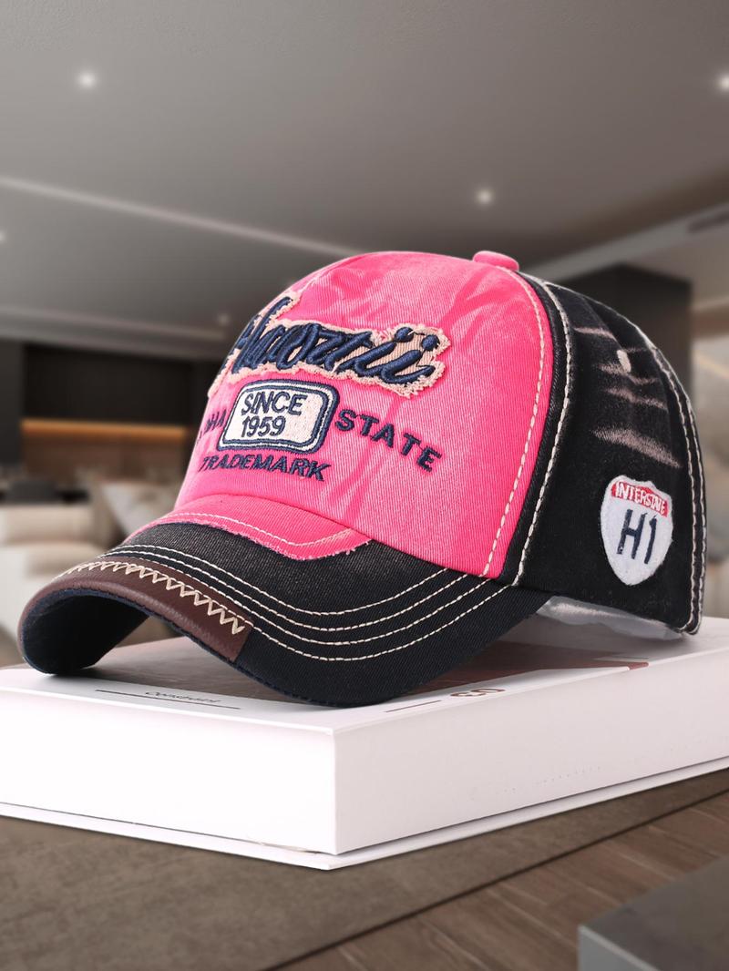 Product Introduction of Vintage Baseball Cap, Casual Letter Embroidered Curved Brim Duckbill Cap, Trendy Outdoor Sports and Leisure Hat for Men & Women 5