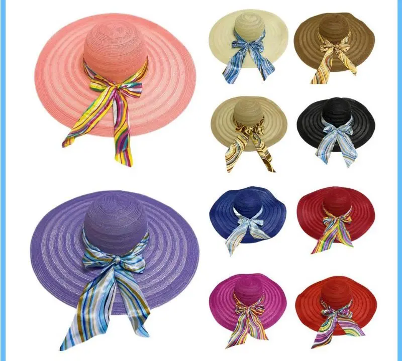 TOPI PANTAI WANITA FLOOPY PANAMA HAT RIBBON PREMIUM 1