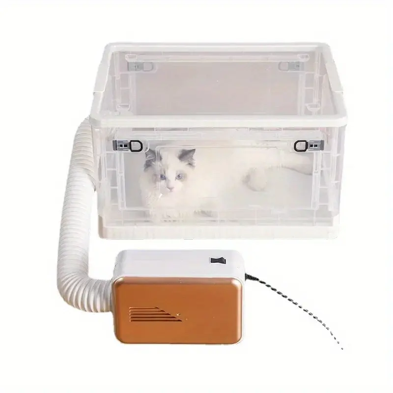 Pet drying box, cat noise, ultra quiet, transparent wheels, household use, dog and cat bathing, hair blowing, dog hair dryer, connected to pet water, hair dryer