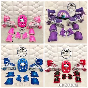 READY SEMUA WARNA & UKURAN ! FULLSET SEPATU RODA INLINE SKATE, HELM ,DEKKER UNTUK ANAK TERMURAH !!! Set