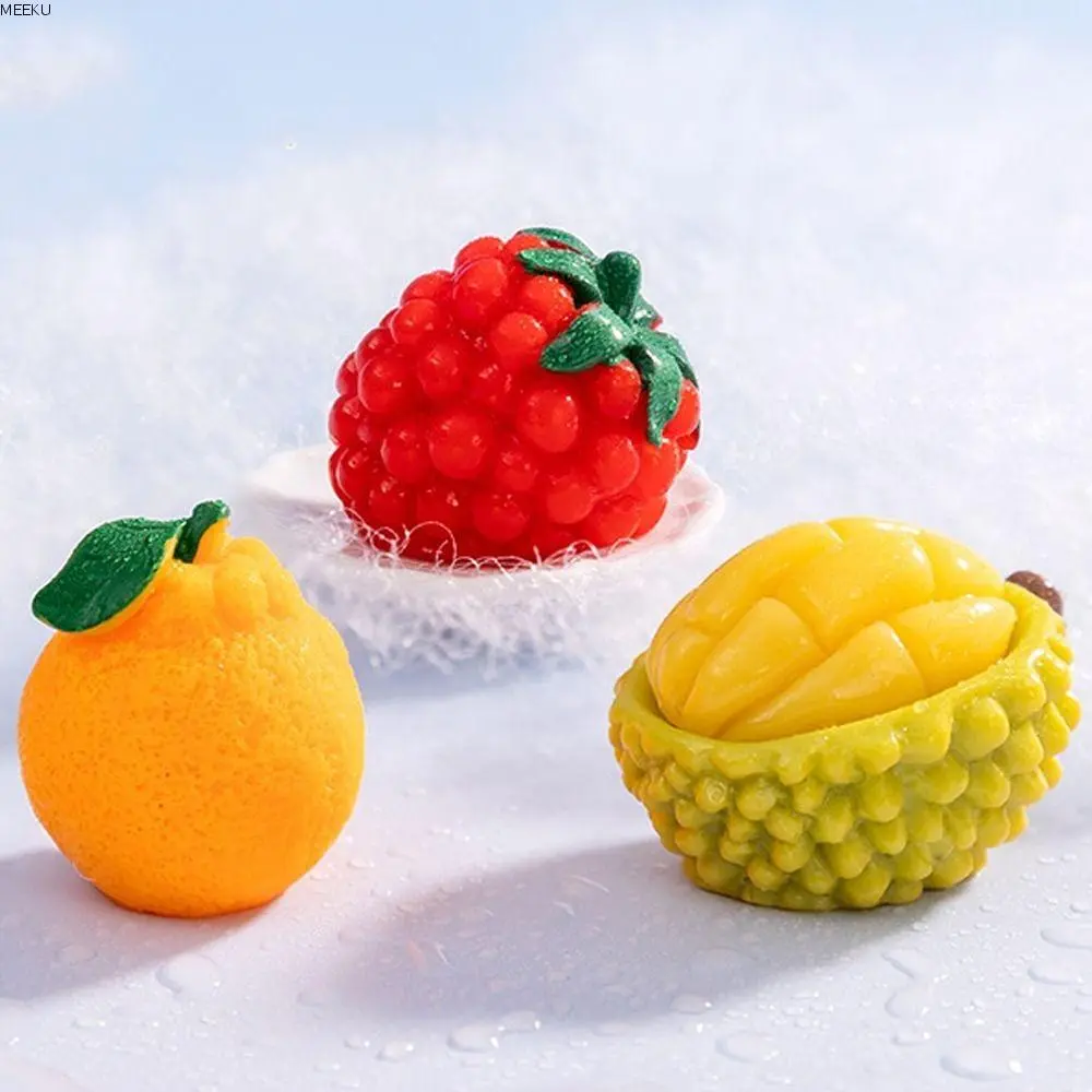 Kid Toy Cute Simulation Fruit Figurines Mini 3D Fruit Figurines Miniatures DIY Decorations Realistic Artificial Fruits Hair Clips Accessories