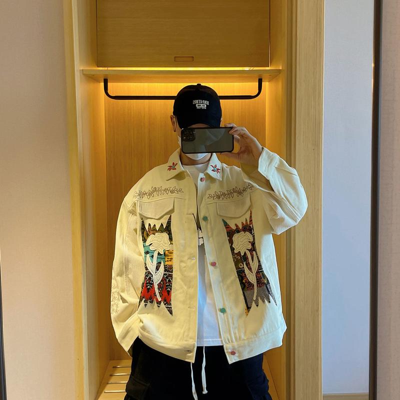 2024 Spring Internet Celebrity New High Street Retro Cool Ethnic Style Casual Patchwork Jacket for Men and Women Trendy Brand 8