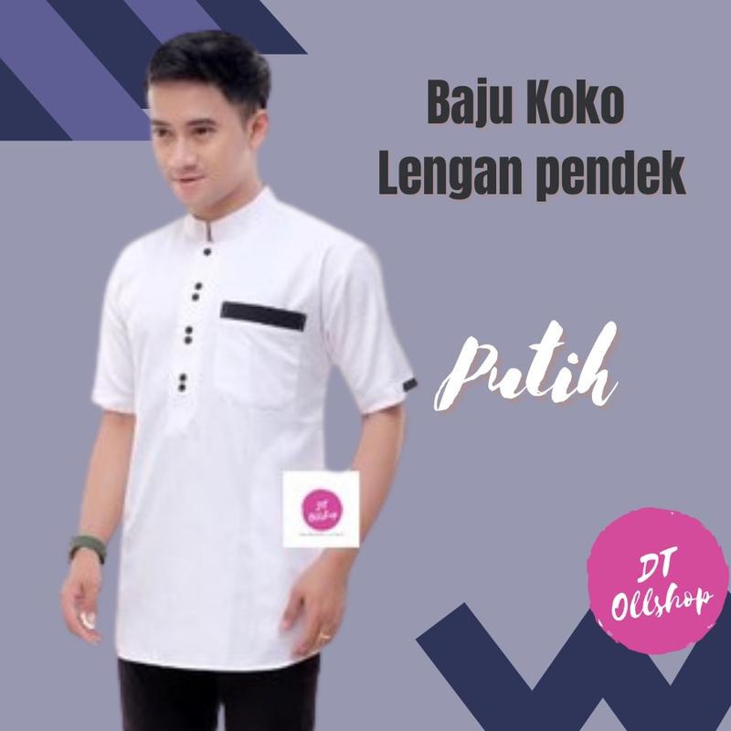 ALILA Hijab -  Kemeja Hem Cowok / Baju KOKO Pria Lengan Pendek/baju muslim koko/baju lebaran 4