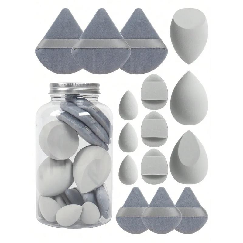Product Introduction of 14PCs velvet powder puff & makeup sponge set-skin-friendly, dual-use wet/dry blenders for flawless foundation application 9