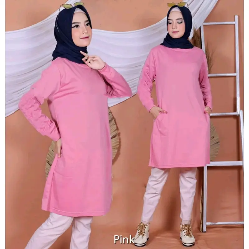 kaos tunik wanita polos ukuran XL fit to XXL dan 3XL 6