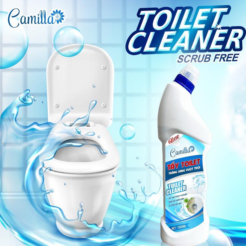 Nước Tẩy Bồn Cầu Camilla, Đậm Đặc, Khử Mùi Hôi, Diệt Vi Khuẩn, An Toàn Với Men Sứ Và Các Thiết Bị Nhà Tắm - Chai 1000ML