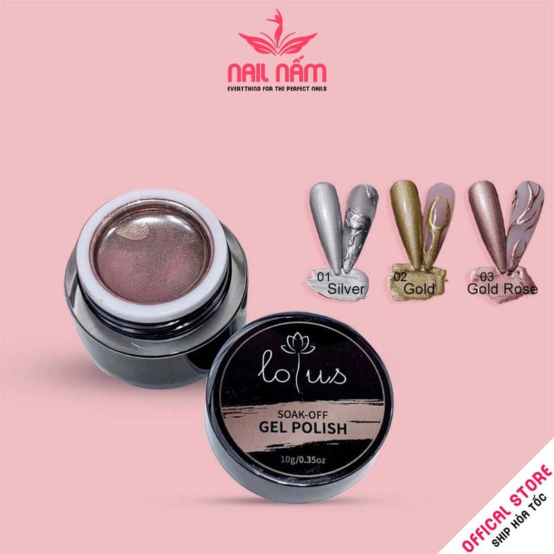 Gel metan trang trí nailsLotus cao cấp hũ to 10g