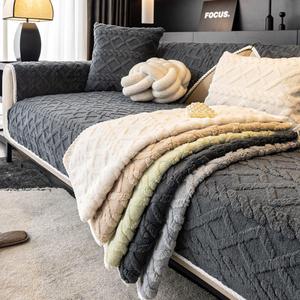 Cojín de Terciopelo de Algodón de Color Sólido, 1 Unidad, Funda de Sofá Sencilla y Moderna, Funda de Sofá Antideslizante para Sala de Estar en Casa o Dormitorio