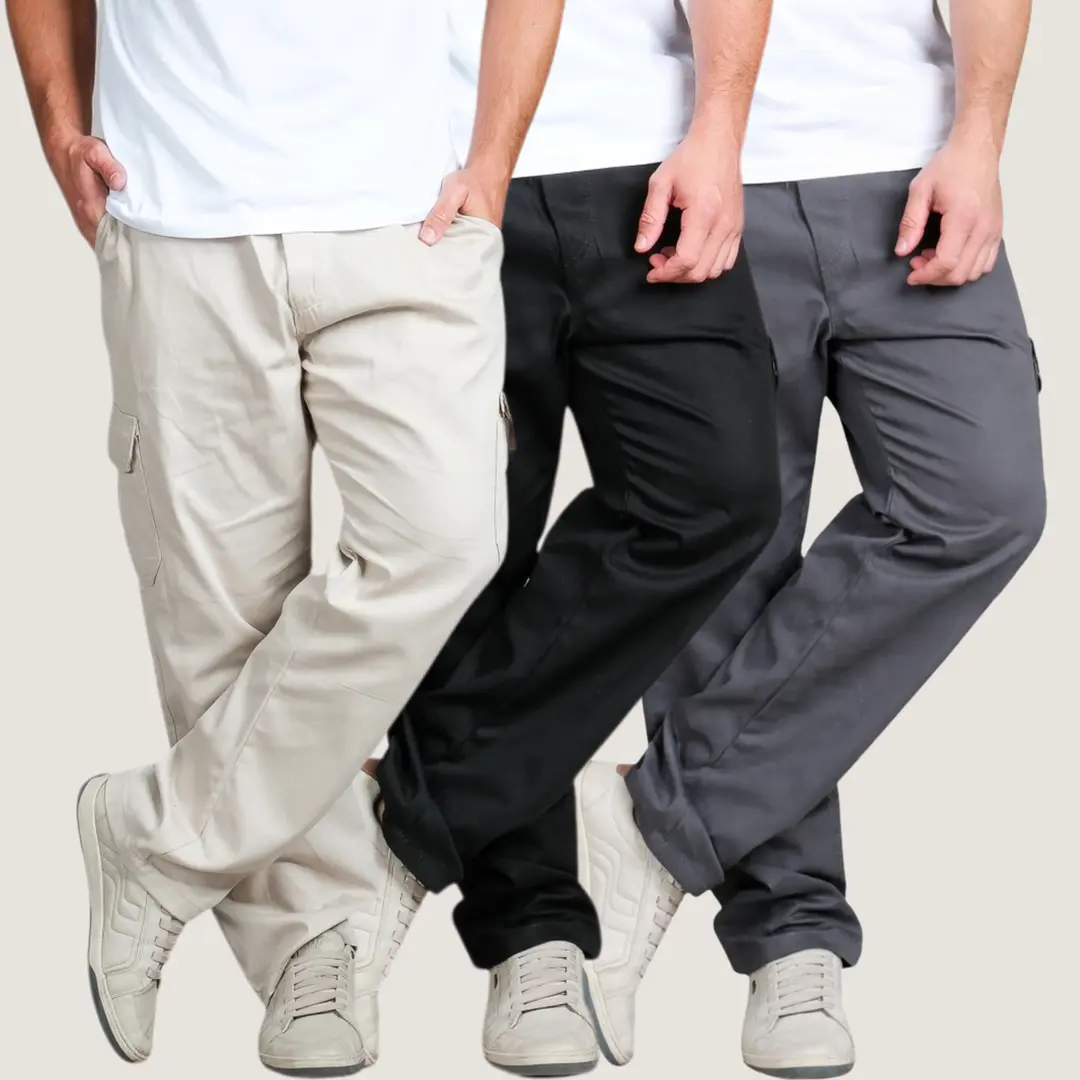 Kit 3 Calça Jeans Wide Leg Pantalona Cintura Alta Jeans